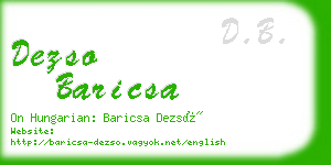 dezso baricsa business card